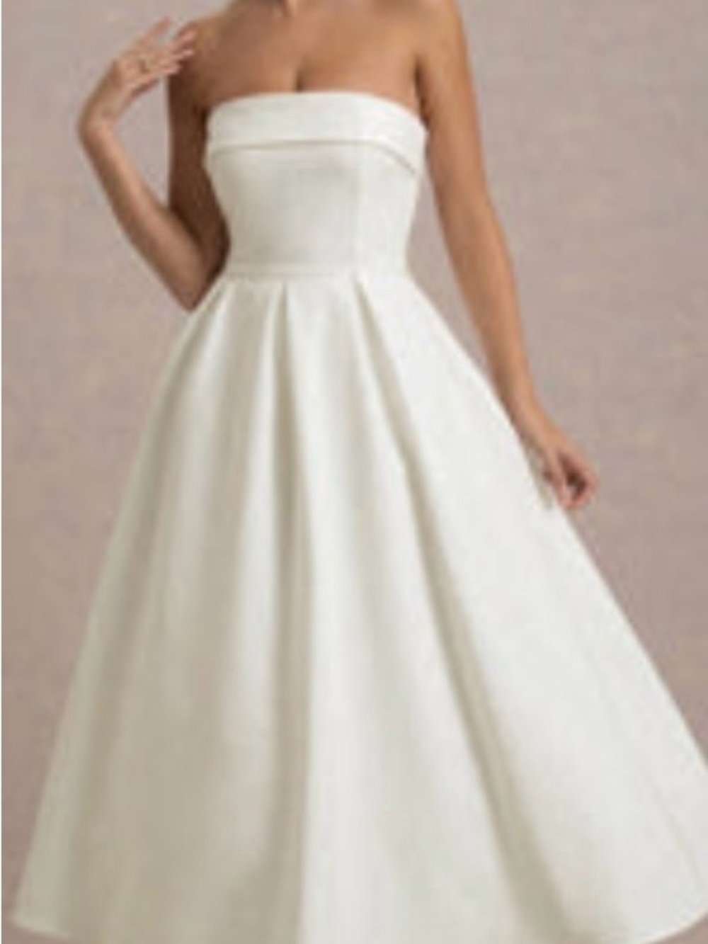 Ecru Bandeau Skater Midi Dress